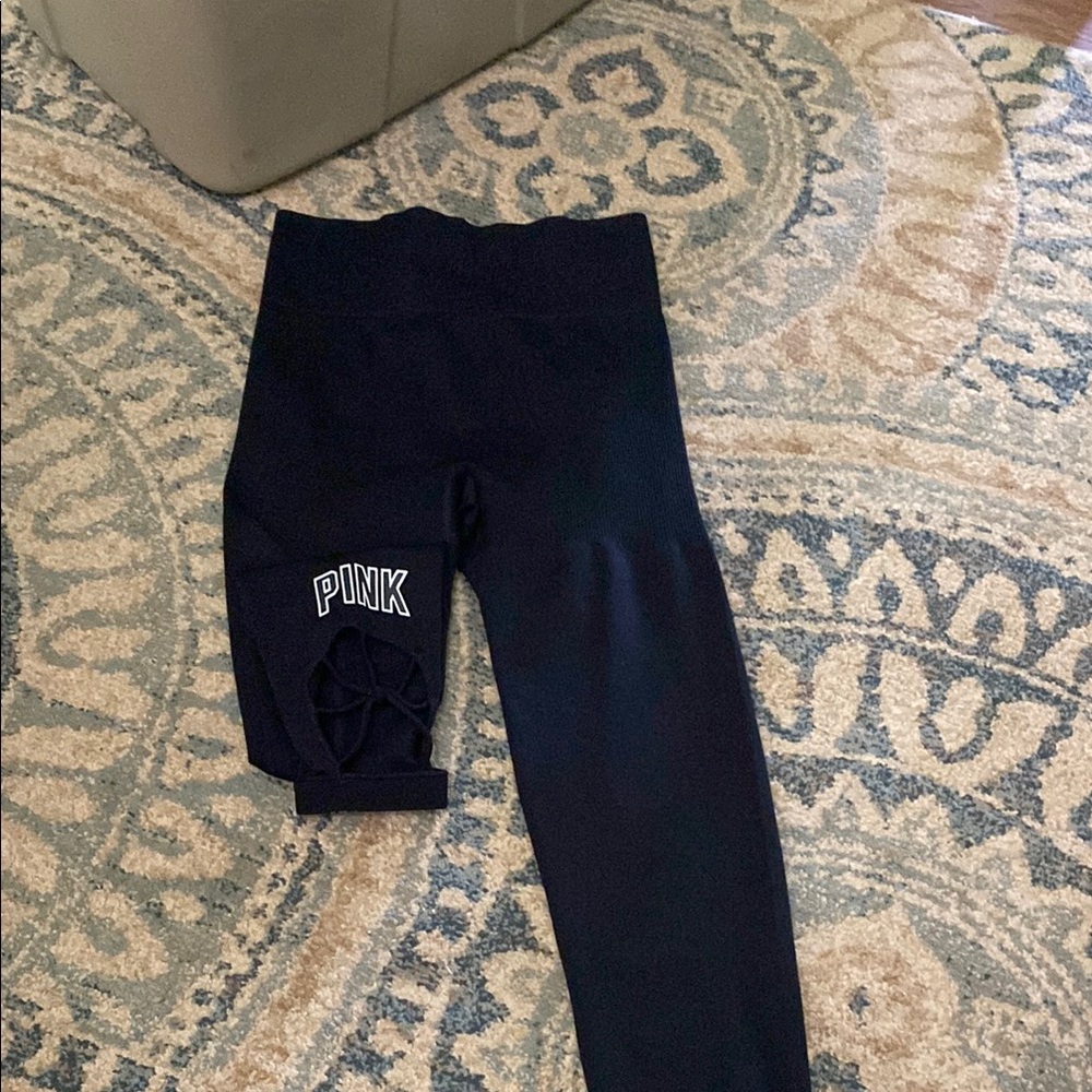 PINK Victoria's Secret Black Leggings Full-Length Athleisure